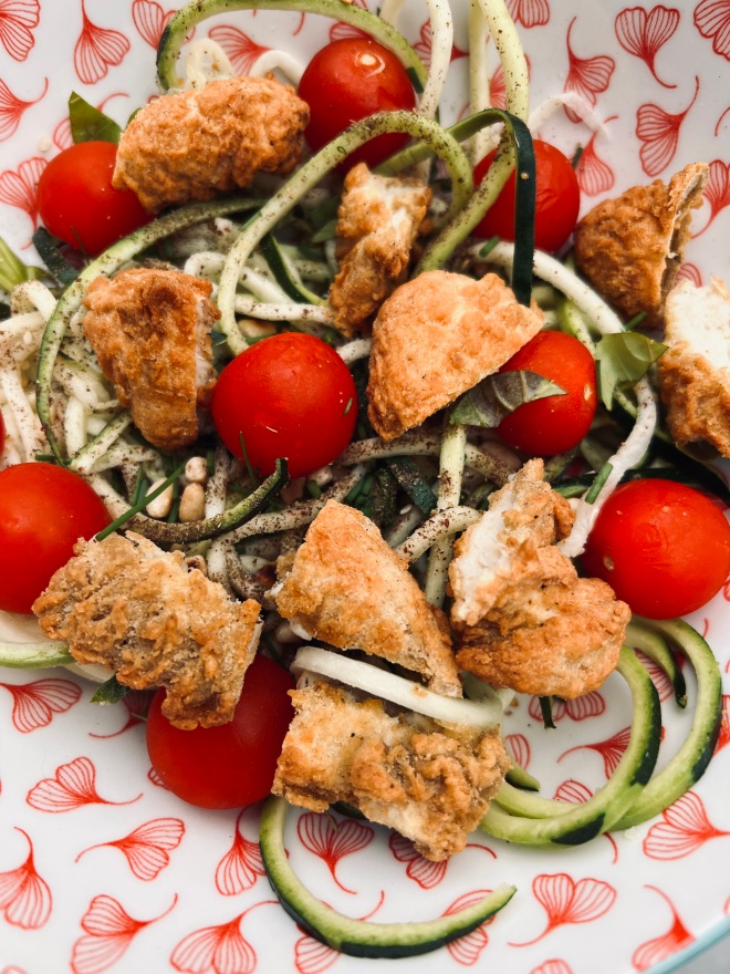 Instantané: salade courgette et poulet à ma façon